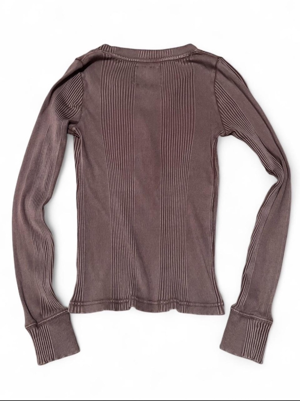 aerie Ribbed Henley Long-Sleeve Top Relic - Picture 4 of 4